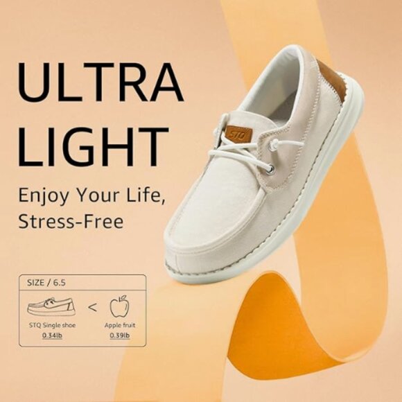 Women's Boat Shoes with Orthopedic Insole Slip On Shoes - Picture 8 of 9